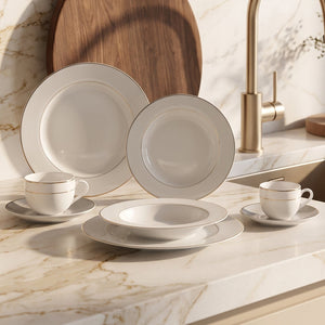 Aparelho de jantar Majesty Gold em porcelana 42 peças