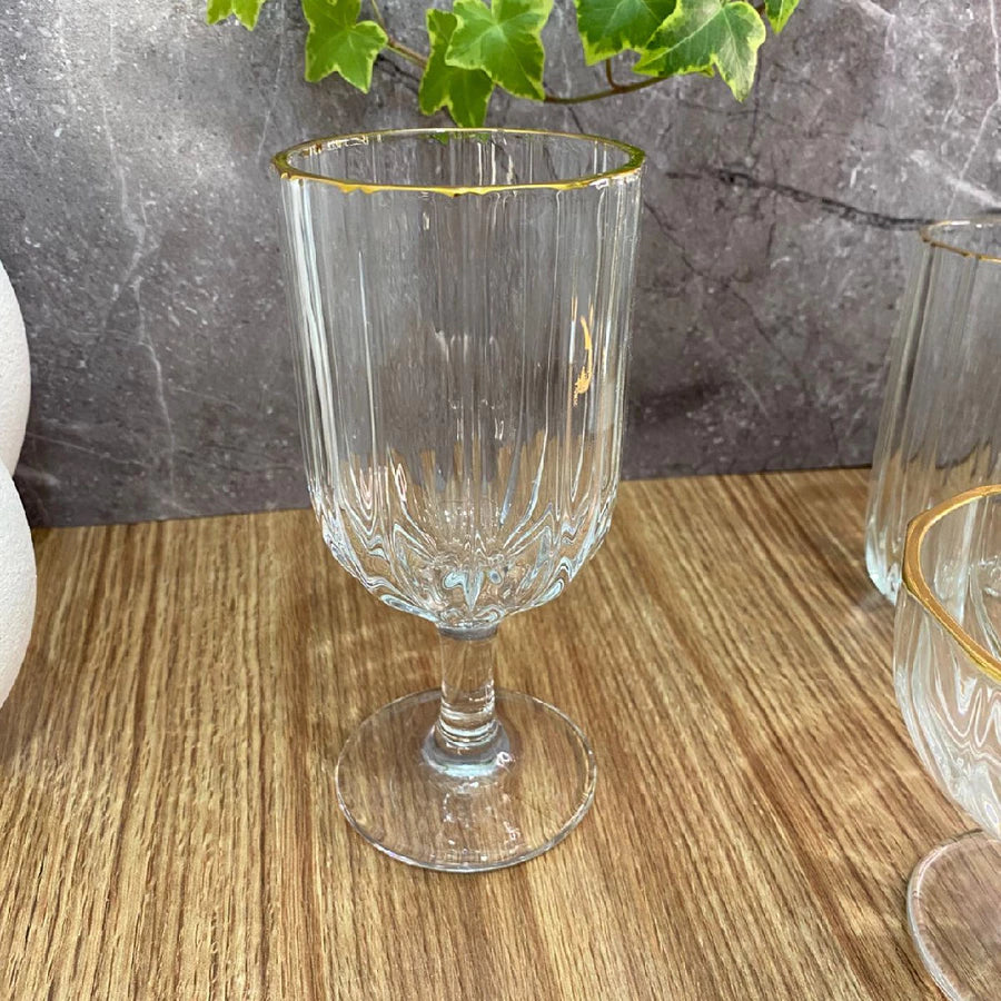 Jogo de 6 Taças Refinatto Borda Dourada 330ml