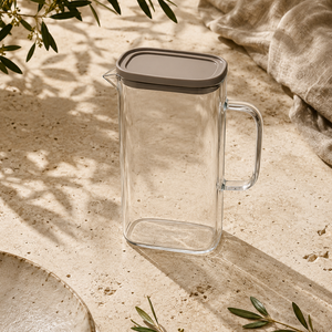 Jarra de Vidro Borossilicato Quadrada 1,5L com Tampa de Silicone