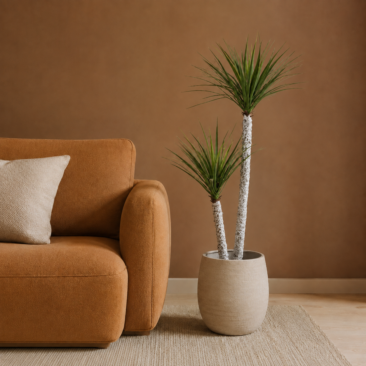 Planta Artificial Sisal com Vaso Duplo Tronco 116cm Toque Real