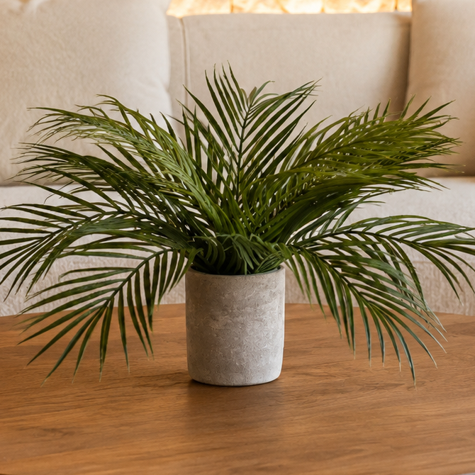 Mini Planta Palmeira Artificial Toque Real com Vaso 45cm