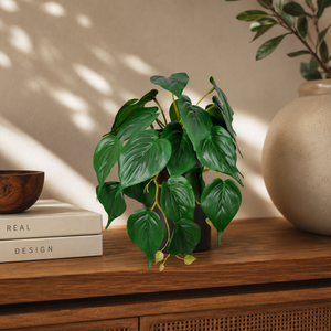 Planta Decorativa Pendente Filodendro Coração 22 Folhas com Vaso 20x19cm Toque Real