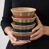 Jogo de 4 Bowls Terracor em cerâmica 500ml D13,5cm Colorido