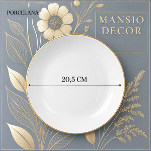 Jogo 6 Pratos Fundo Legacy Gold Em Porcelana D20,5cm