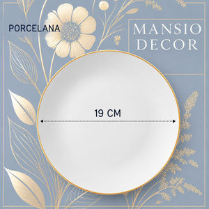 Jogo 6 Pratos Sobremesa Porcelana 19cm Legacy Gold