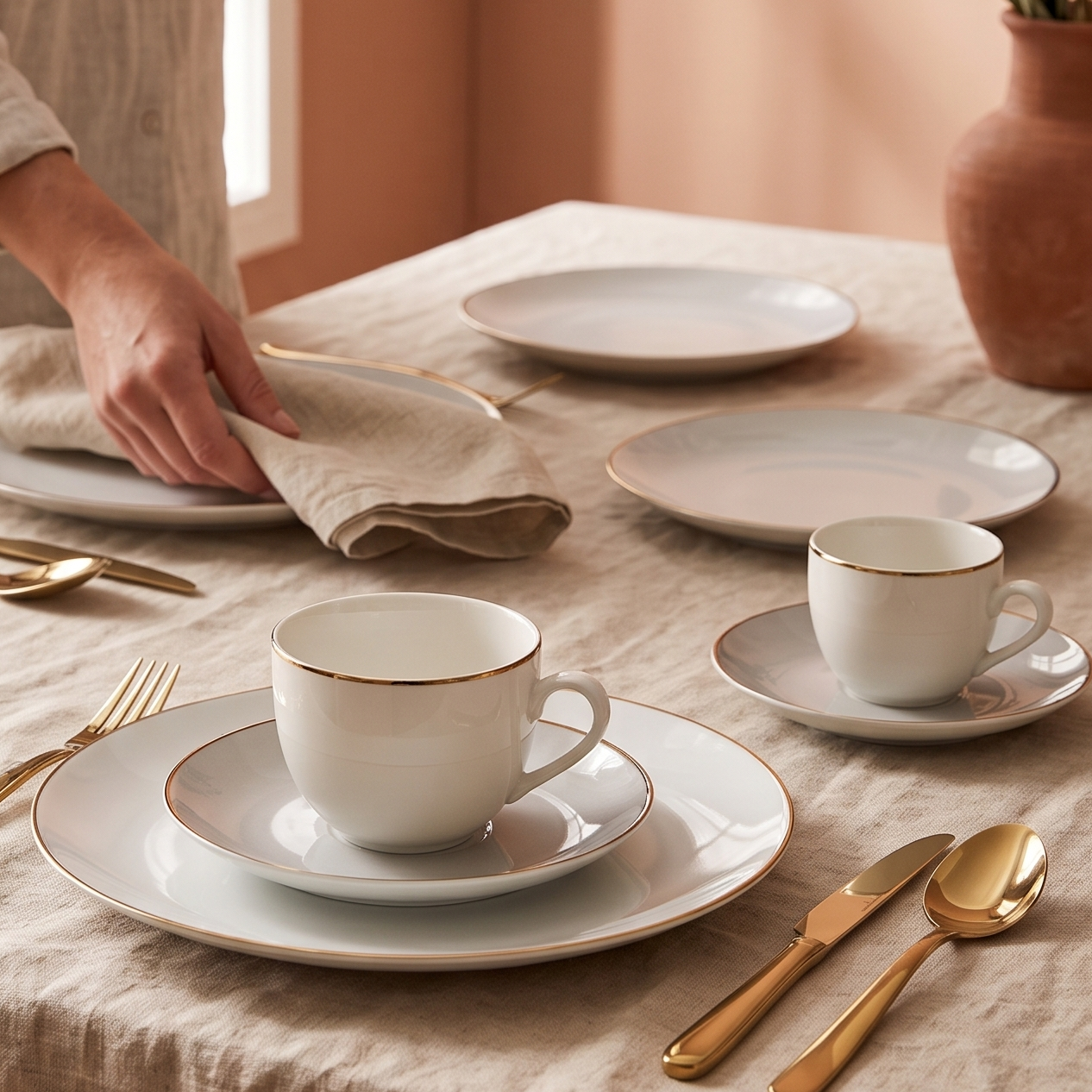 Aparelho de Jantar Legacy Gold em Porcelana 42 peças