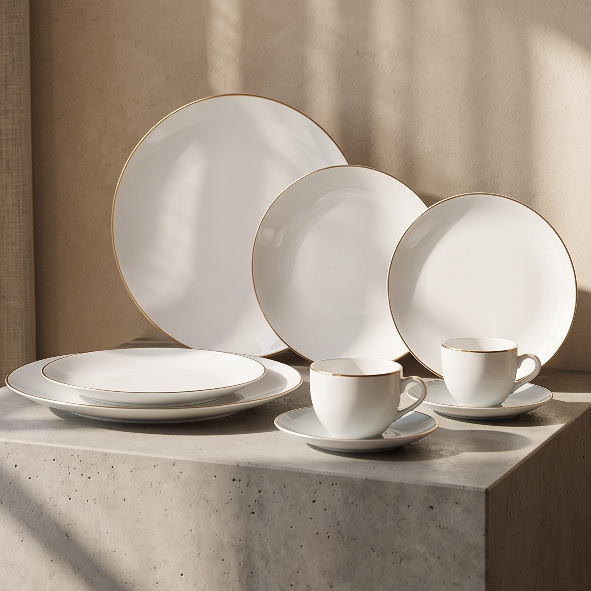 Aparelho de Jantar Legacy Gold em Porcelana 42 peças