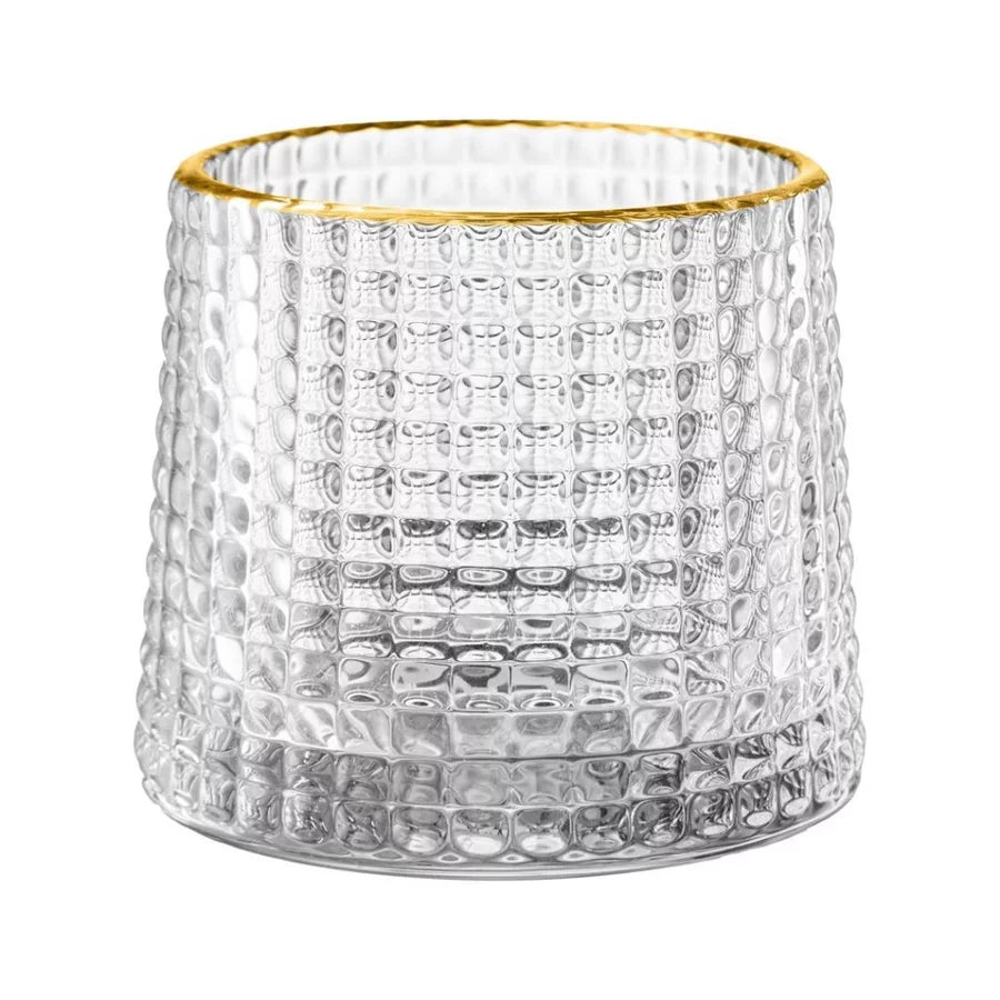 Copo Baixo Hive de Vidro com Borda Dourada 180ml