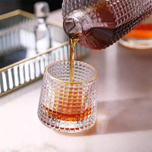 Copo Baixo Hive de Vidro com Borda Dourada 180ml