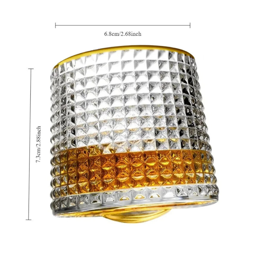 Copo Baixo Hive de Vidro com Borda Dourada 180ml