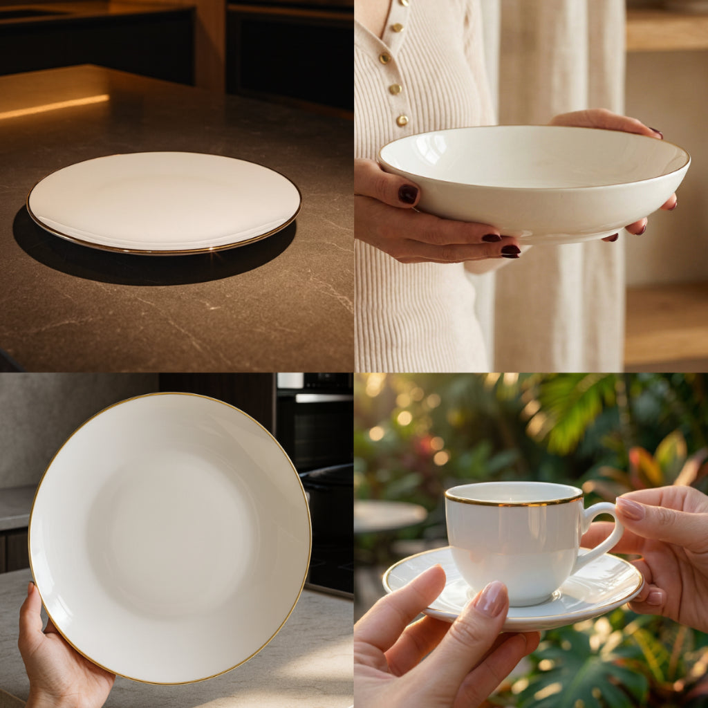 Aparelho de Jantar Legacy Gold em Porcelana 42 peças