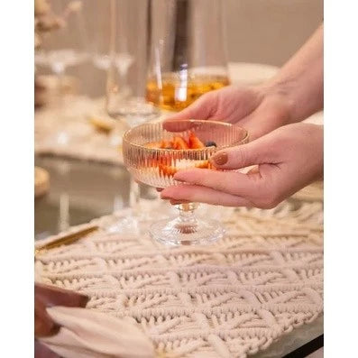 Jogo de 6 Taças de Vidro para Sobremesa Cameratta Borda Dourada 310ml